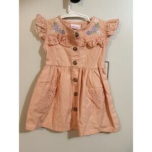 New LITTLE LASS 18 months Baby Girls' Cotton Blend Embroidered Eyelet Dress